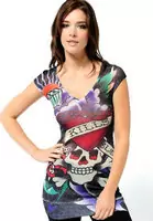 t shirt ed hardy 2012 style women mulite color,ed hardy lyon